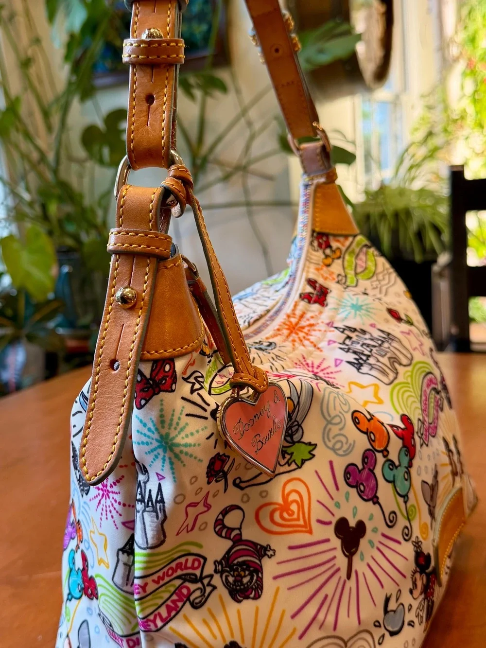 Dooney & Bourke Disney Parks Sketch Hobo Shoulder Bag Mickey Mouse Champsac